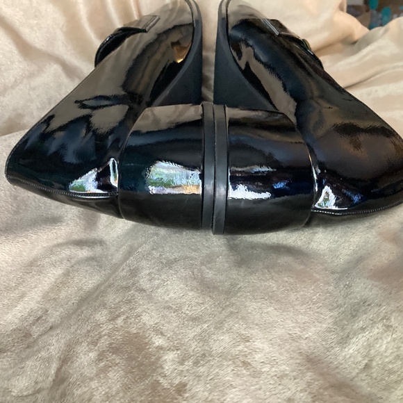 Black Faux Alligator Patent Leather Loafers - Picture 7 of 9